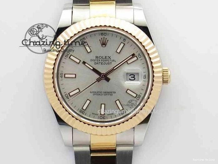 0127 DateJust II 41mm SS RG BP Maker Best Edition Silver Sticks Dial On SS RG Bracelet SA Comfortable 3716